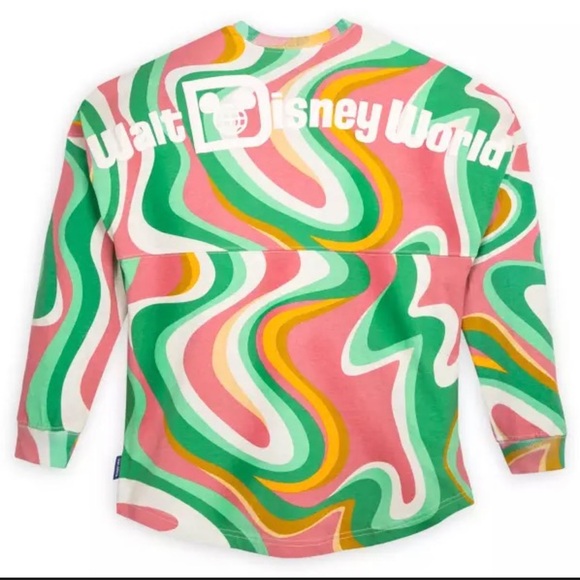 Disney Tops - Disney Pink and Green Swirl Women's Spirit Jersey